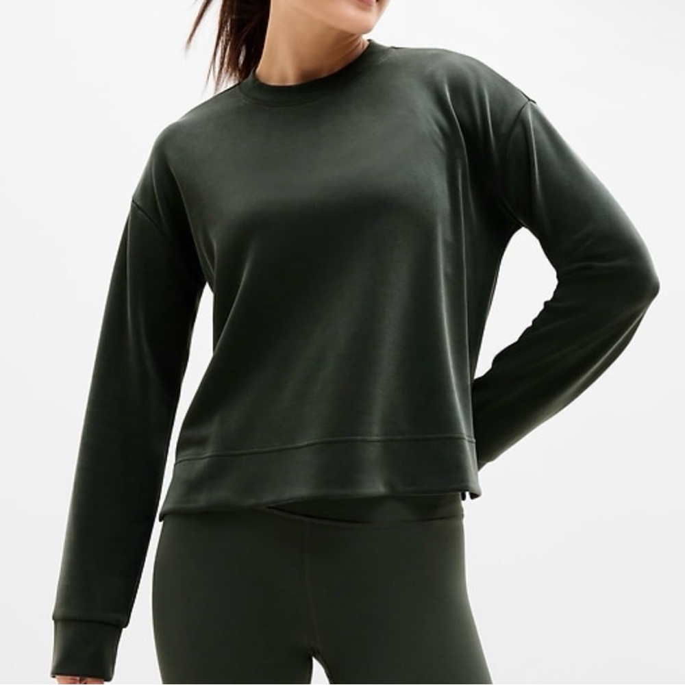 Athleta Seasoft Crewneck Sweatshirt - Elm/Green